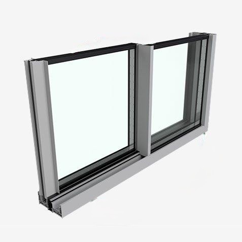 Corte técnico do perfil SAPA Slimslide EVO ST